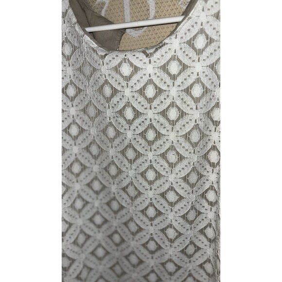 Apartment nine Boho lace, sleeveless tan lace overlay size 8 petite mini Career - Picture 2 of 4